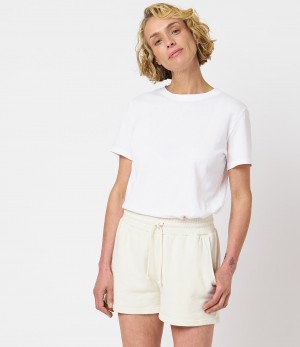 Beige Merz B. Schwanen WSPS02 Women Sweatshorts | MERZ3106478