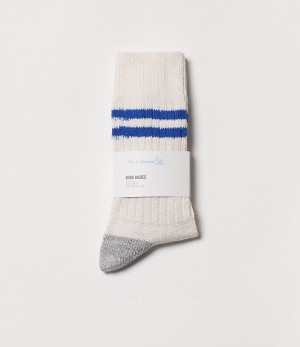 Beige / Blue Merz B. Schwanen GS05 Women Socks | MERZ7280549