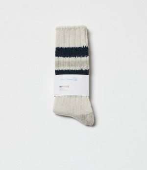 Beige / Blue Merz B. Schwanen RW04 Women Socks | MERZ7263459