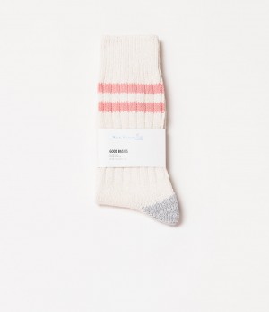 Beige / Coral Merz B. Schwanen GS05 Men Socks | MERZ9413560