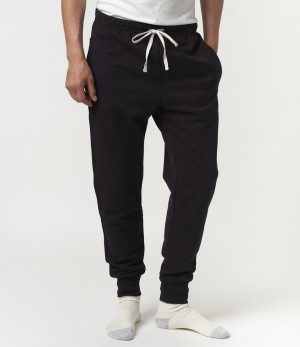 Black Merz B. Schwanen 359 loopwheeled Men Sweatpants | MERZ7426589