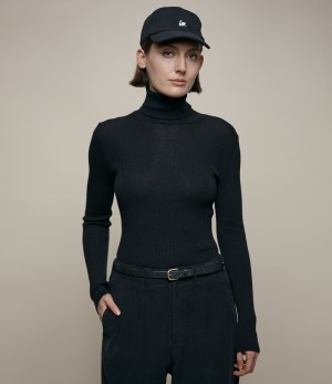 Black Merz B. Schwanen WMWST01 turtleneck Women Pullover | MERZ9867054