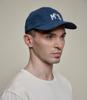 Blue Merz B. Schwanen CAP02 MbS logo Men Caps | MERZ3694807