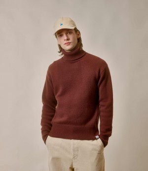 Brown Merz B. Schwanen LOCT01 turtleneck Men Pullover | MERZ5412809