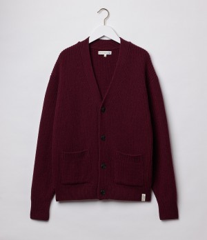 Burgundy Merz B. Schwanen LOCG02 Women Cardigan | MERZ8654209