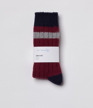 Burgundy Merz B. Schwanen MW74 Women Socks | MERZ5264798