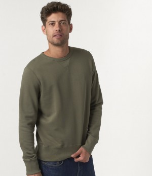 Dark Green Merz B. Schwanen 346 loopwheeled Men Sweatshirts | MERZ5094132