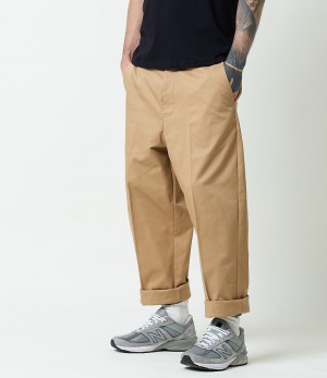 Khaki Merz B. Schwanen CHINO01 Men Chino Pants | MERZ2670851