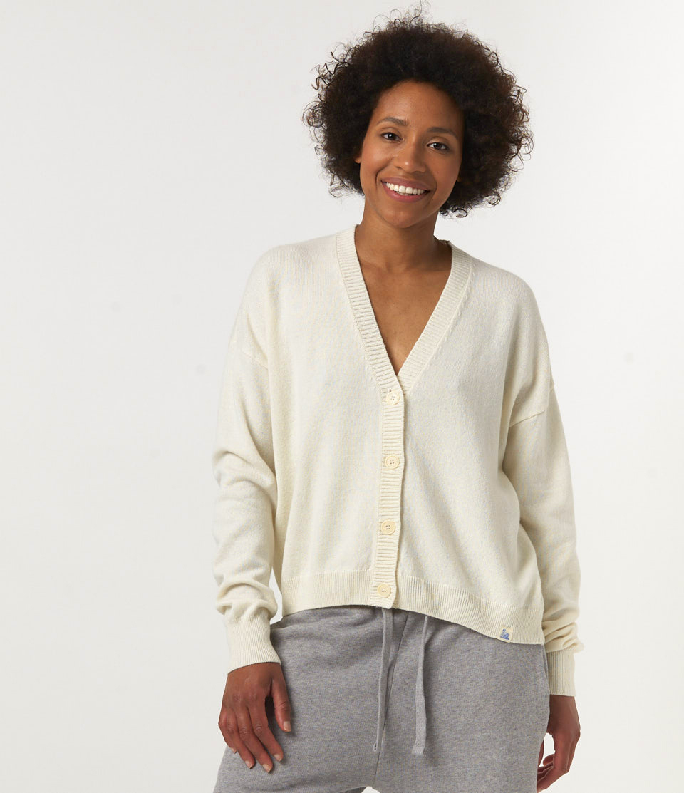 Beige Merz B. Schwanen SKCC02 cropped Women Cardigan | MERZ1432679