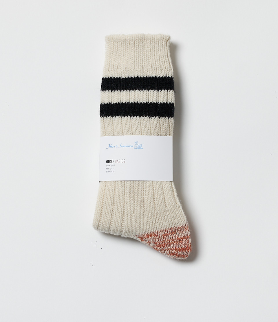 Beige / Black Merz B. Schwanen MW75 Women Socks | MERZ9126074