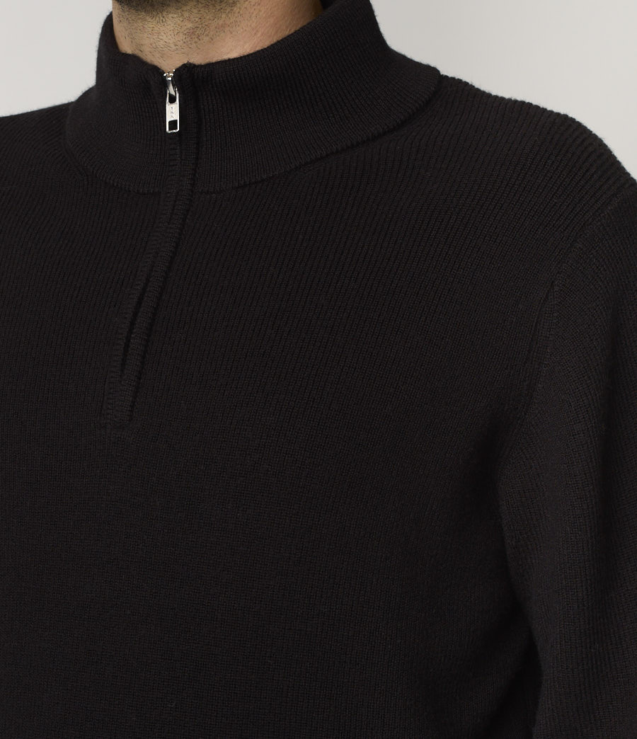 Black Merz B. Schwanen MWZP04 half-zip Men Pullover | MERZ4197608