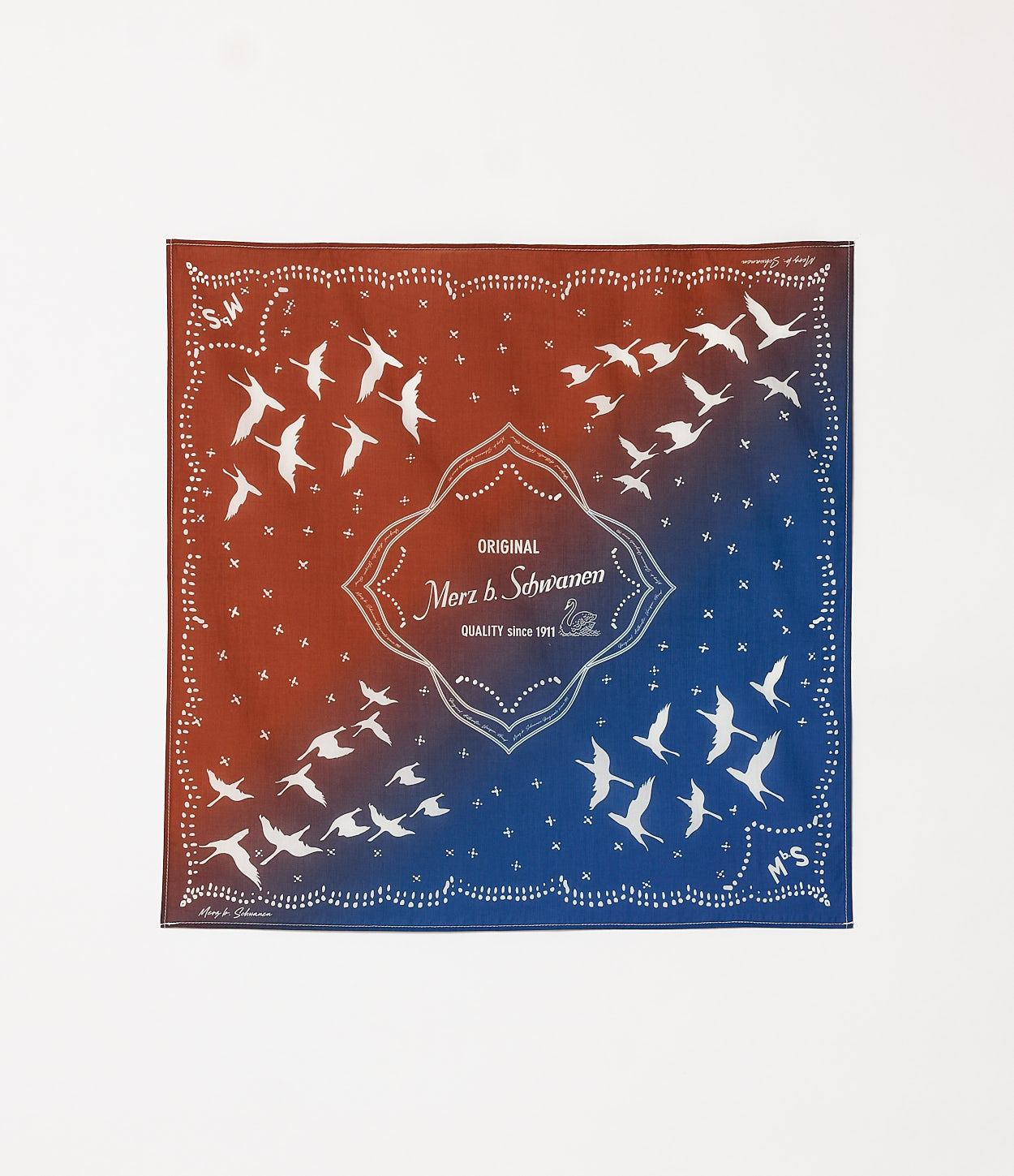 Blue Merz B. Schwanen BANDANA02 cotton Men Scarf | MERZ7960318