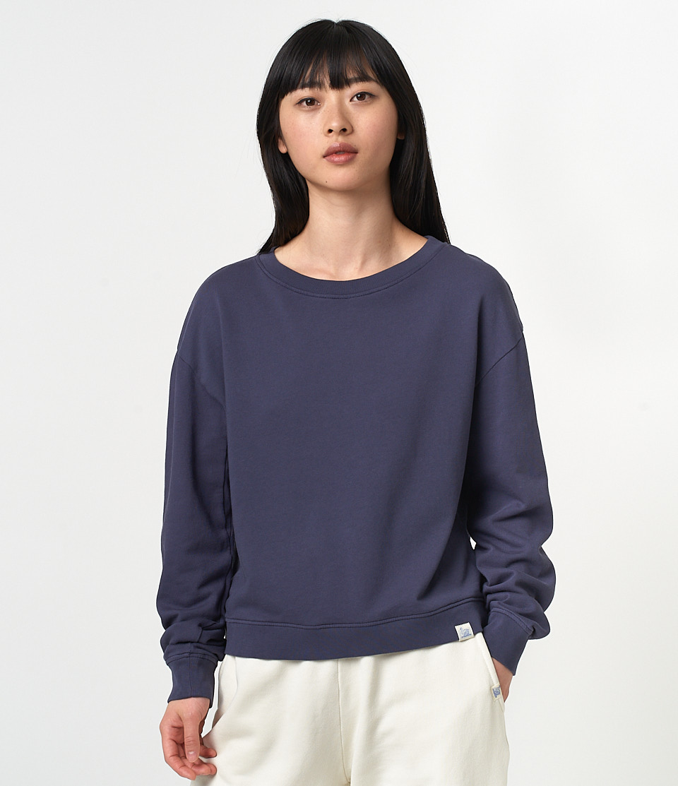 Blue Merz B. Schwanen WSW02 cropped crew neck Women Sweatshirts | MERZ5061298