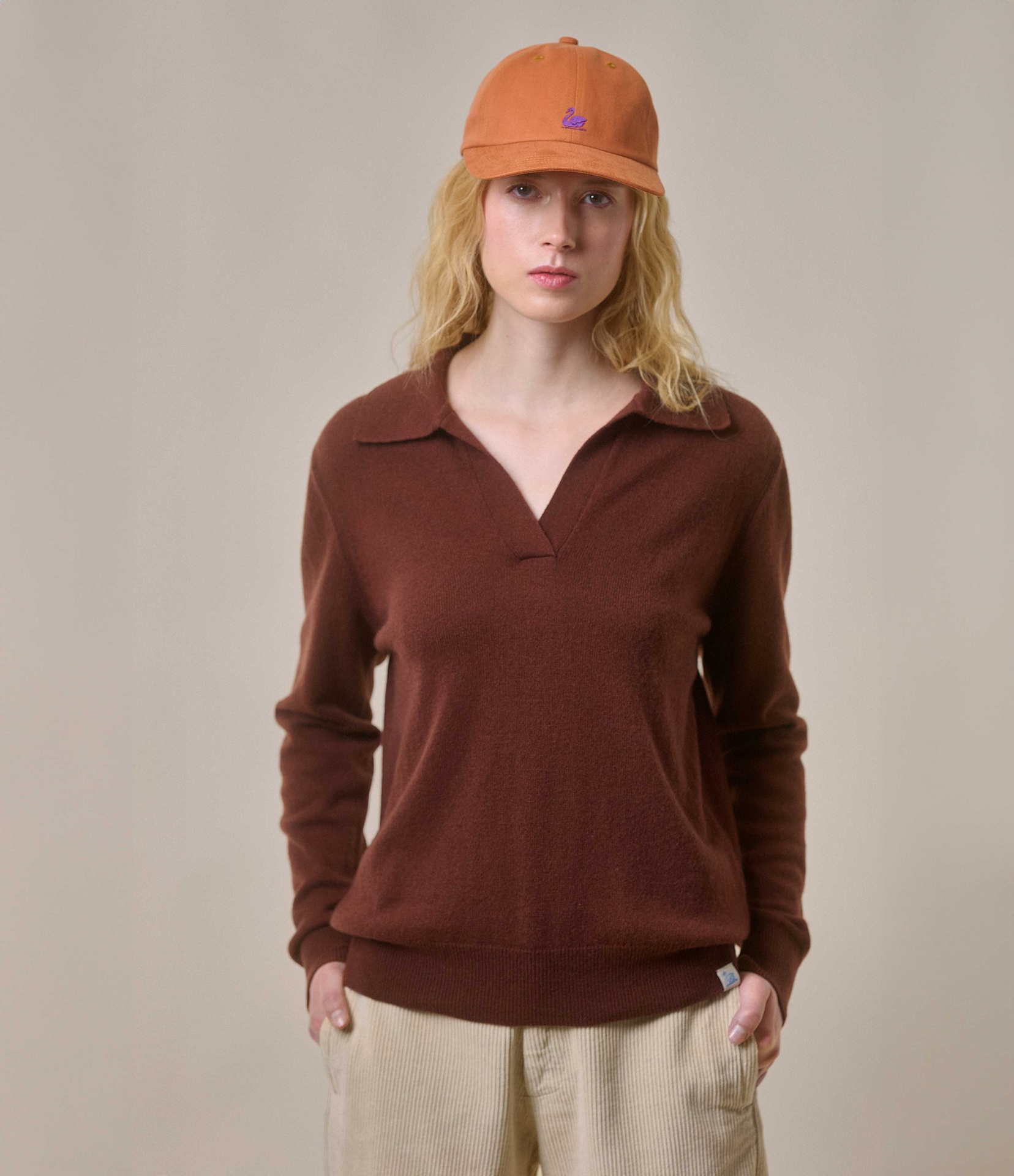 Burgundy Merz B. Schwanen SKVN02 V-neck Women Pullover | MERZ7086243