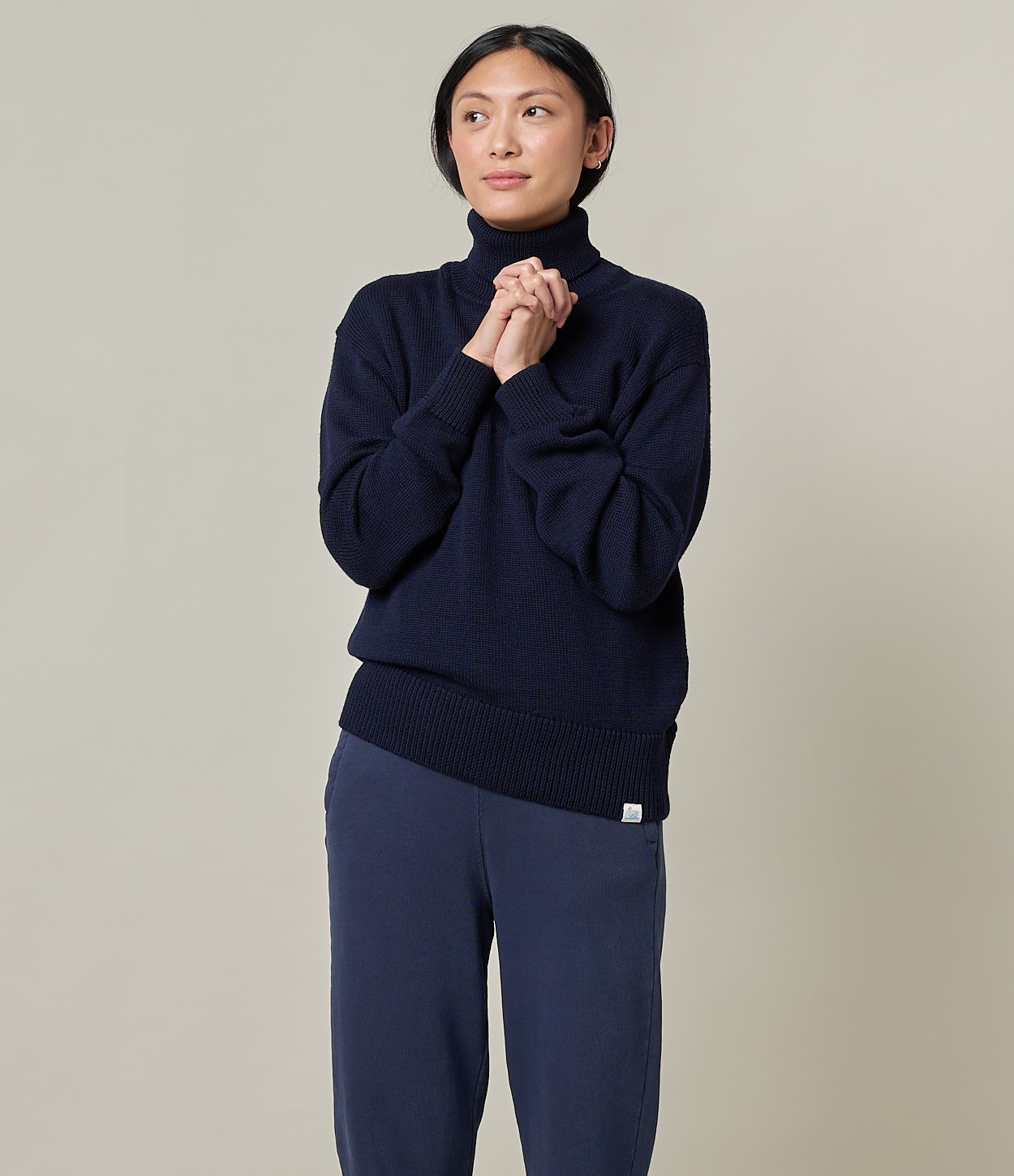 Navy Merz B. Schwanen WMWT02 turtleneck Women Pullover | MERZ4631257