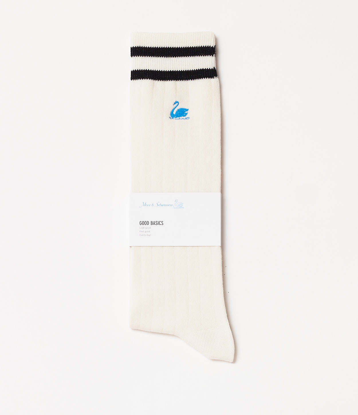 White / Black Merz B. Schwanen GS08 cotton Women Socks | MERZ9370546